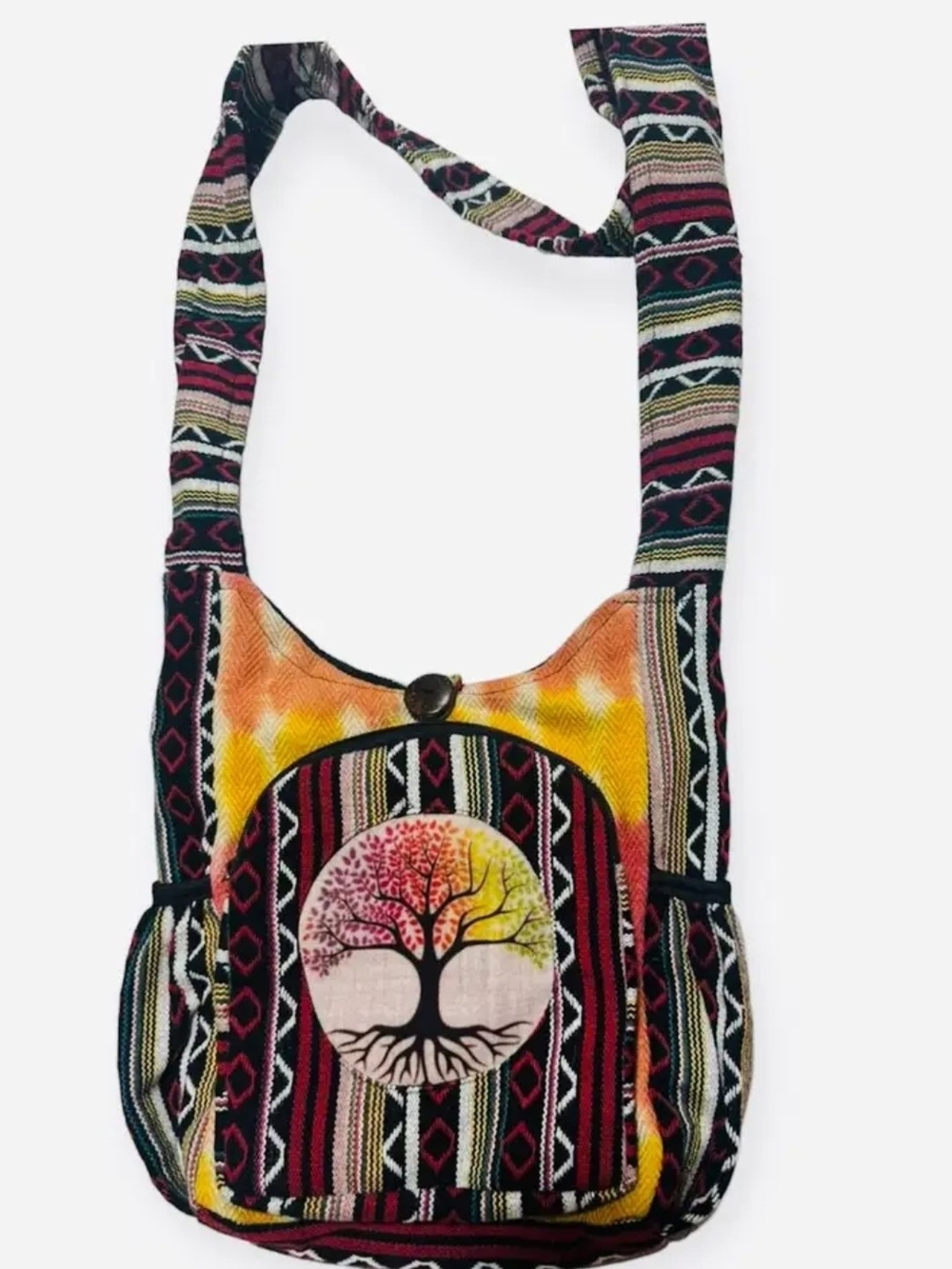 Rising International Multicolor Tree of Life Woven Crossbody Bag